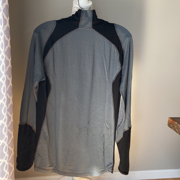 Smartwool 100% Merino Wool Gray/Black 1/4 Zip Men’s Pullover - Picture 5 of 7